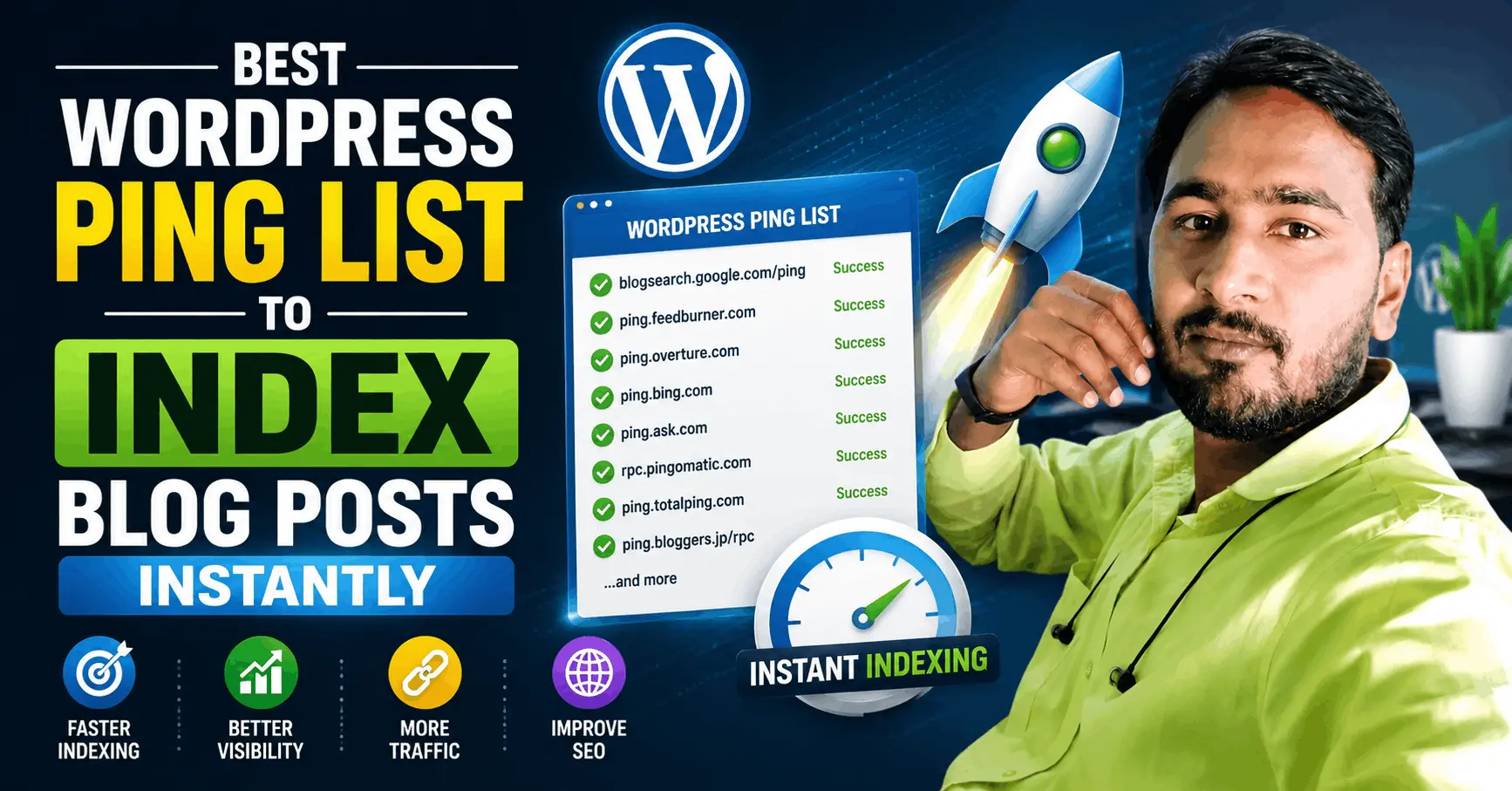 Best WordPress Ping List to Index Blog Posts Instantly