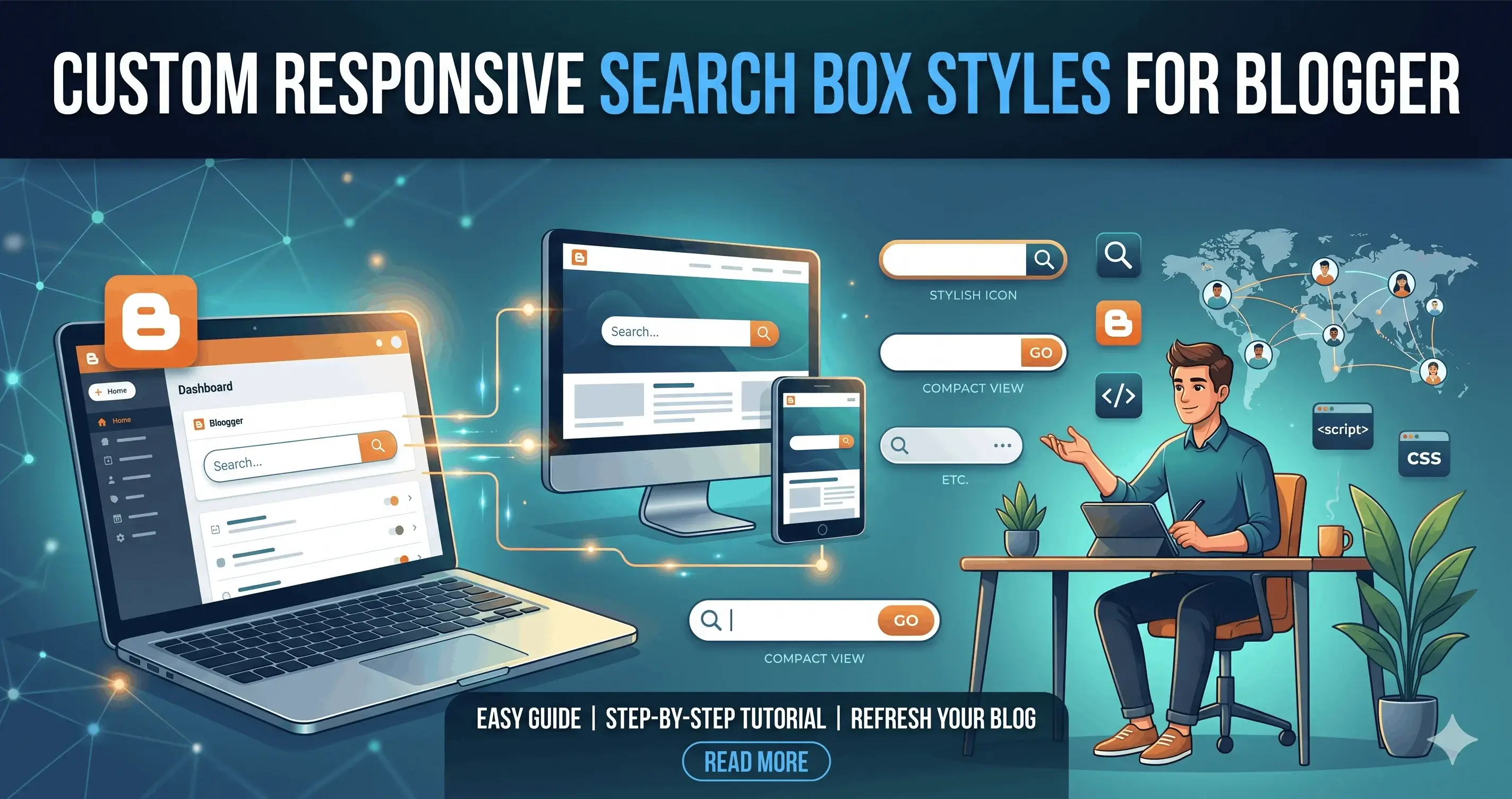Custom Responsive Search Box Styles For Blogger