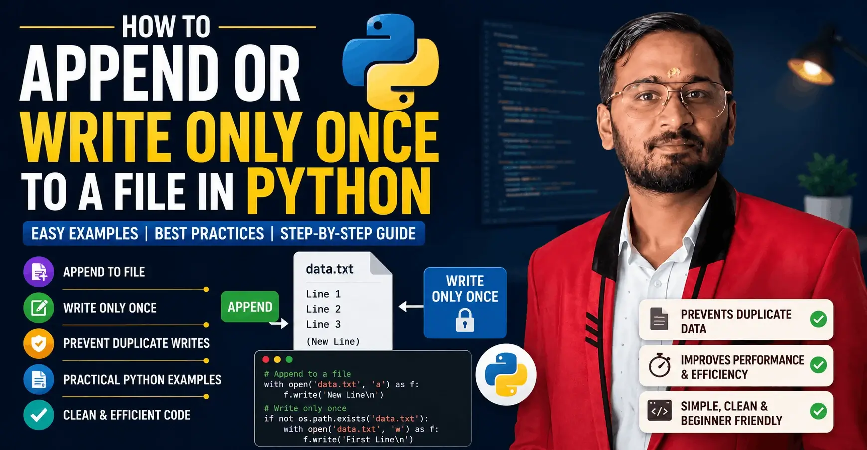 How to Append or Write Only Once to a File in Python